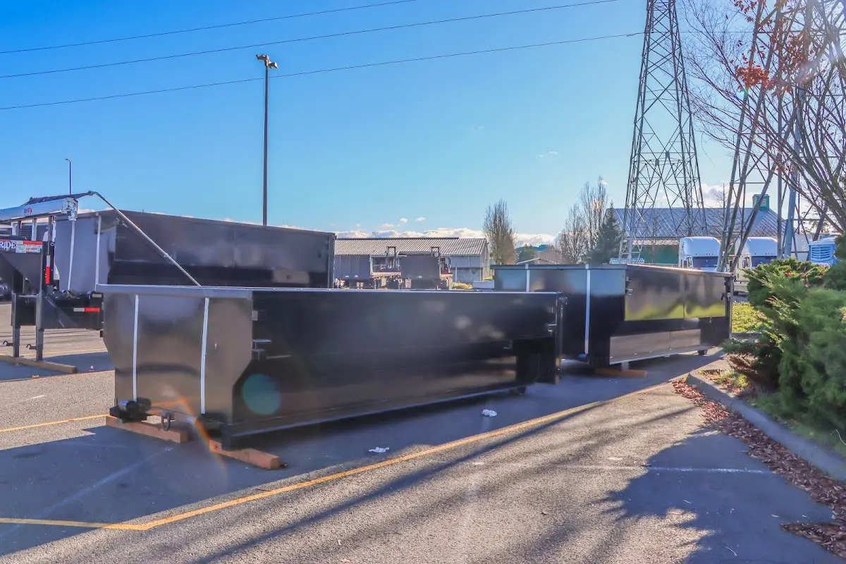 Roll-off dumpster ready for waste disposal at job site for Roofing Dumpster Rental in Show Low
